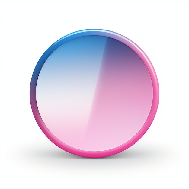 Foto een roze en blauwe knop op een witte achtergrond