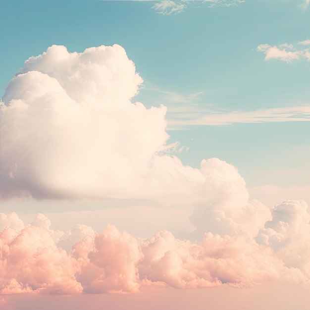 Een roze en blauwe lucht met een wolk in het midden.