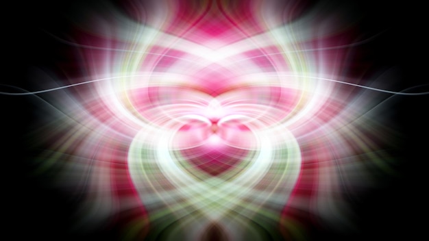 Een roze en groene abstracte achtergrond met een hartvormig patroon