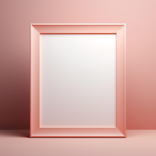 een roze frame op een roze muur