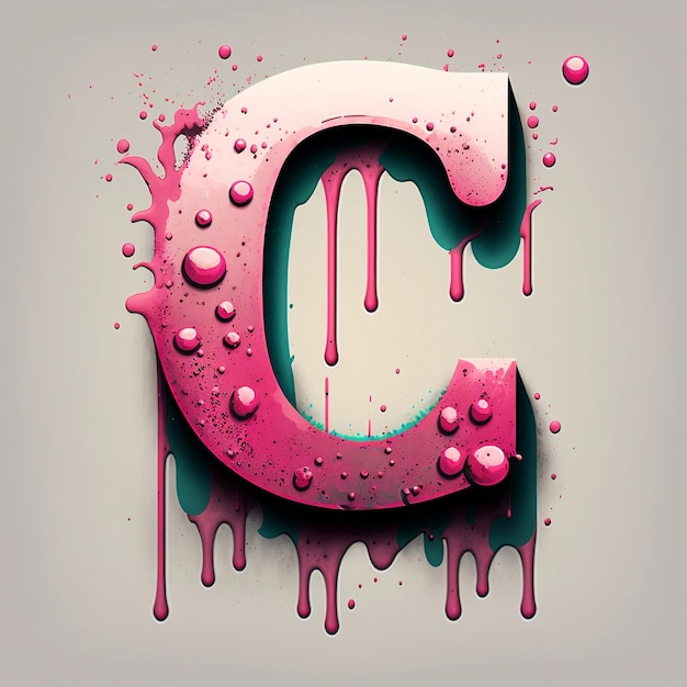 Een roze letter c met een roze achtergrond en ab erop.
