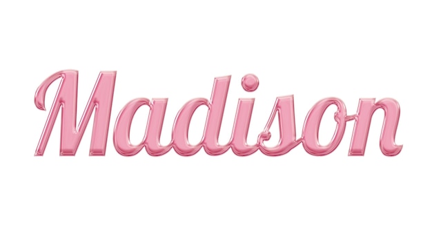 Een roze madison bord met het woord madison erop.