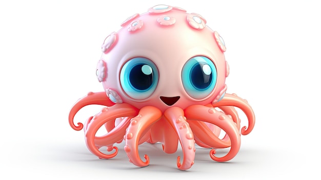 Een roze octopus met een roze Octopus op zijn gezicht.