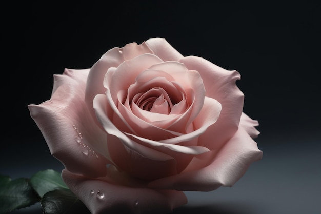 Een roze roos in het donker