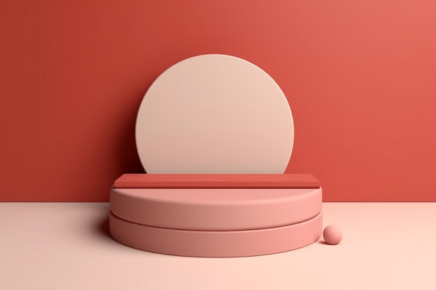 Een roze stoel met een ronde cirkel aan de bovenkant.