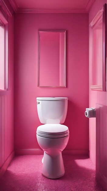 Een roze toilet met een ronde basis en een ronde roze basis