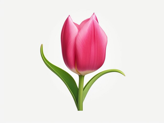 een roze tulp met een roze bloem erop