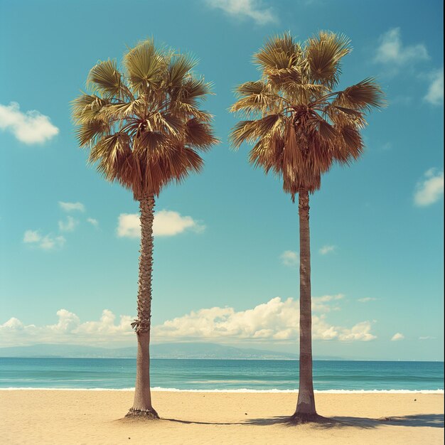 Een rustig tropisch strand met palmbomen