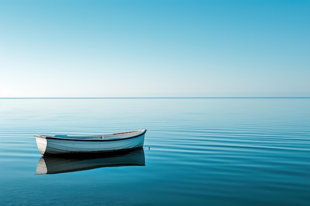 Een rustig water met een eenzame boot