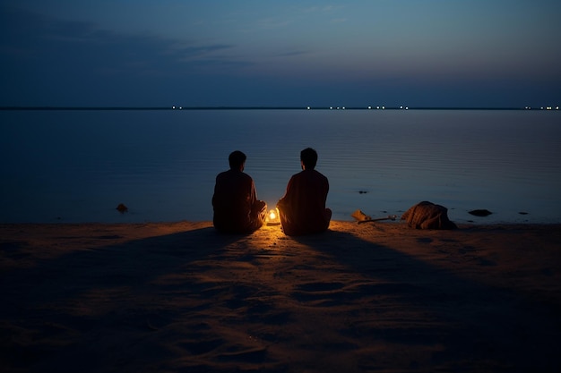 Een rustige ramadan zonsondergang