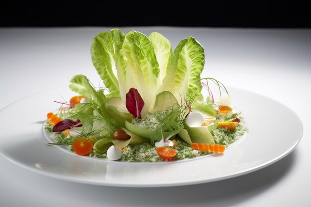 Een salade met groenten op een bord