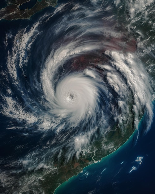 Een satellietbeeld van een tropische cycloon met het opschrift "palmetto" bovenaan.