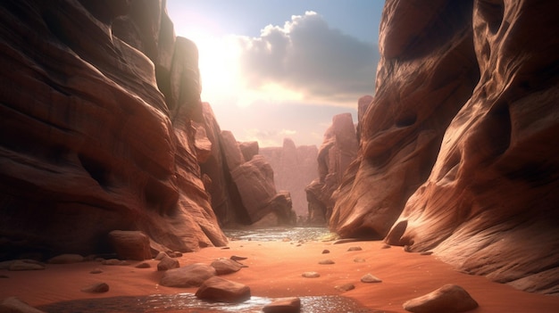 Foto een scène uit de game canyon.