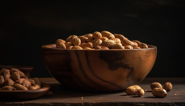 Een schaaltje noten op tafel