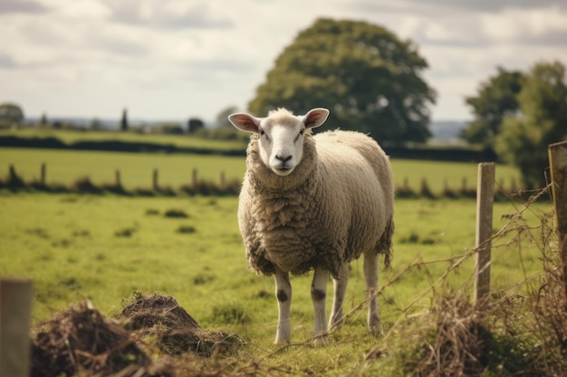 Een schaap op een boerderij