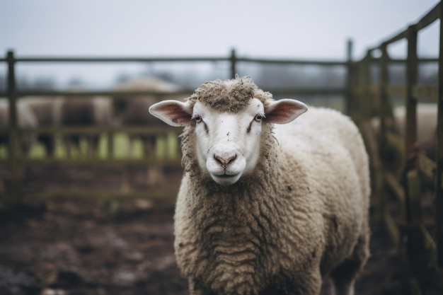 Een schaap op een boerderij