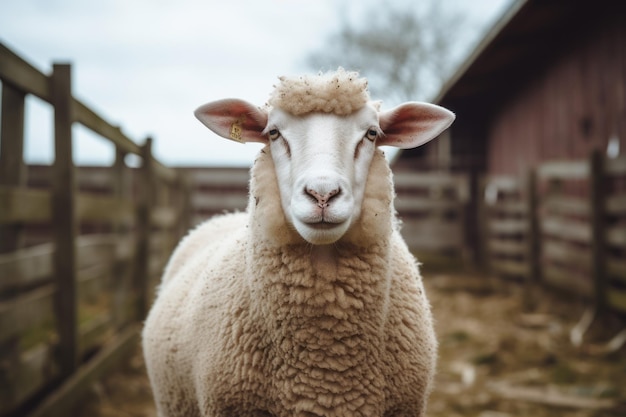 Een schaap op een boerderij