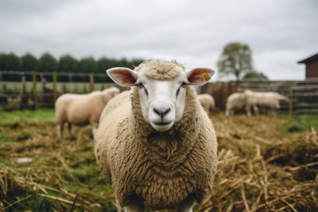 Een schaap op een boerderij