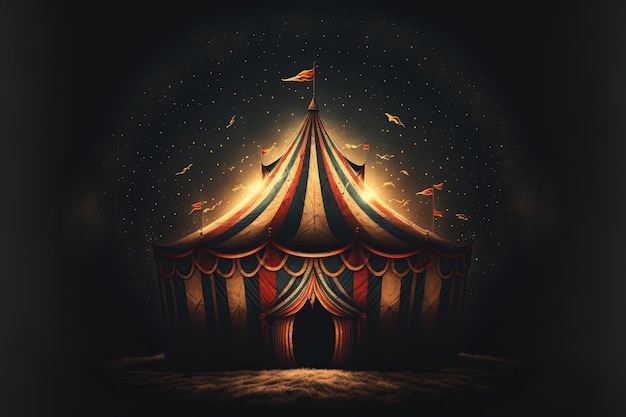 Een schattig circus, een mooie lichtfantasie.