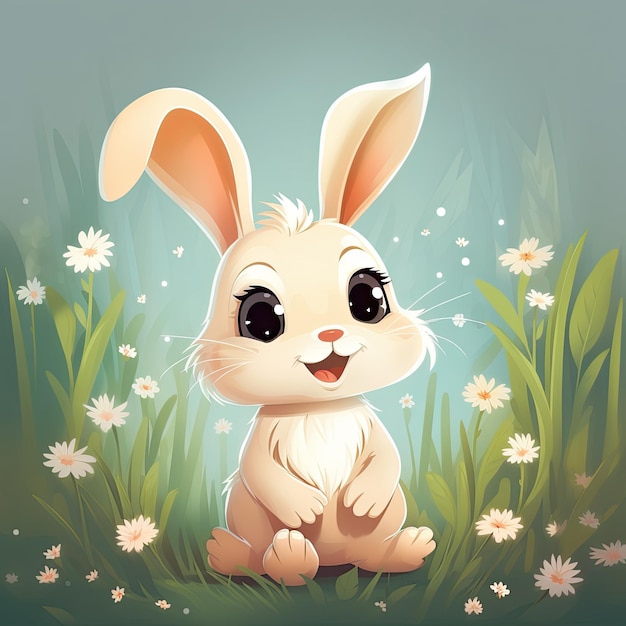 Een schattig en charmant konijn personage in vector illustratie