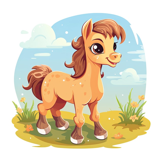 Een schattig en charmant paard personage in vector illustratie