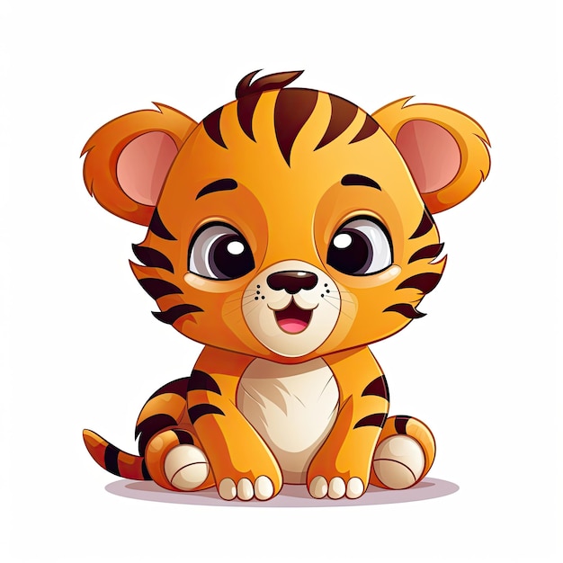 Een schattig en charmant tijger personage in vector illustratie