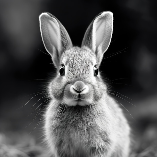 Foto een schattig konijn in zijn leefgebied