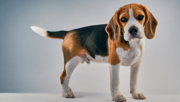 Foto een schattige beagleisolated op wit