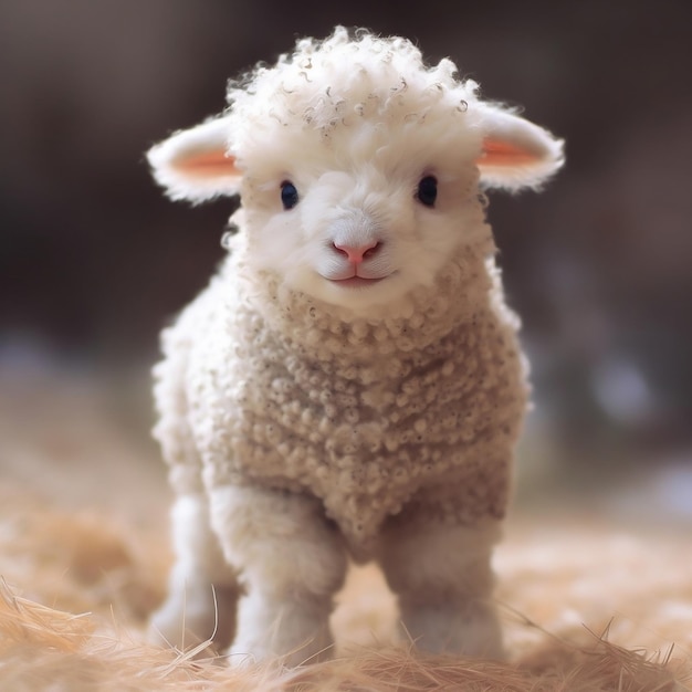 Een schattige harige schapen generatieve AI