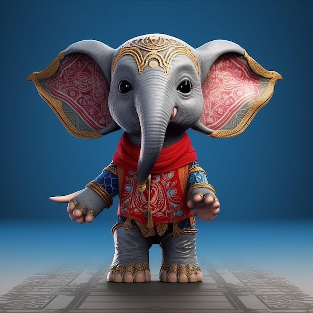 Een schattige olifant spel personages