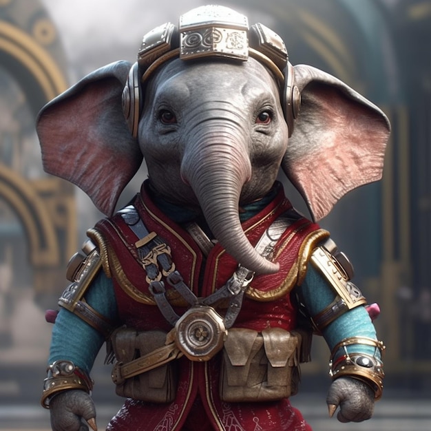 Een schattige olifant spel personages