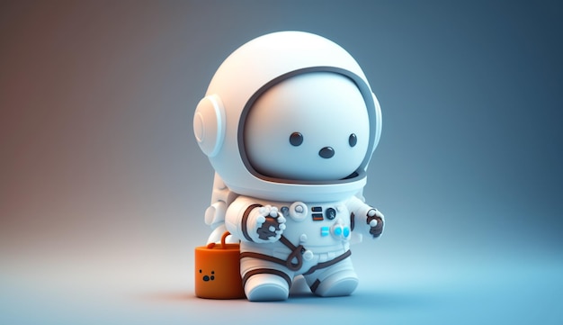 Een schattige speelgoedastronaut Ai Generative