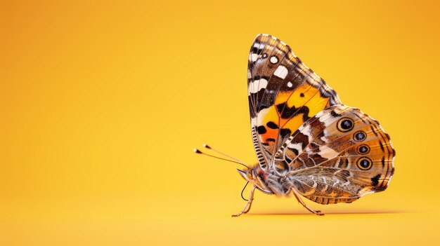 Een schattige vlinder op een pastelkleurige achtergrond