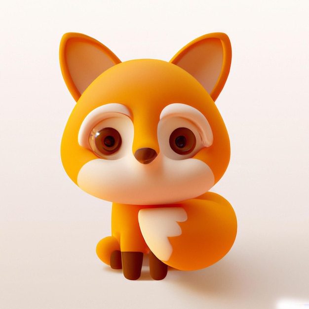 Een schattige voswelp, 3D-tekenvos, rode vos, lachende vos, speciale illustratie, 3D-kunstontwerp.