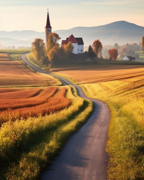 een schilderachtig landschap in de herfst