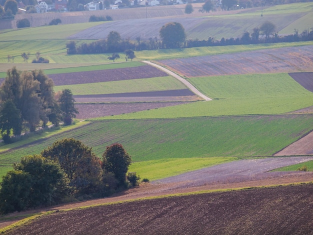 Foto een schilderachtig uitzicht op een landbouwveld