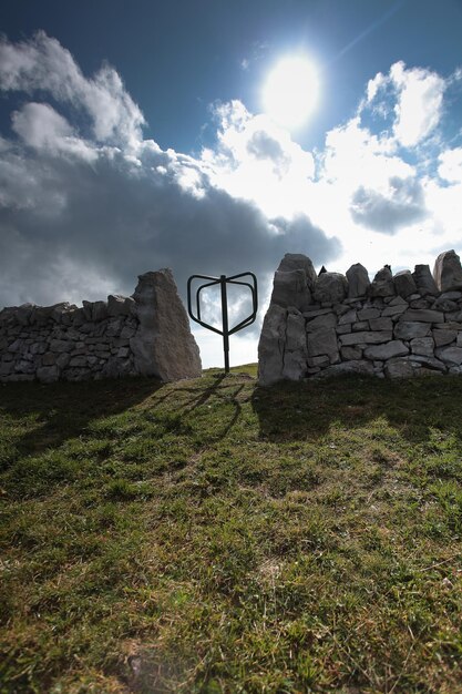 Foto een schilderachtig uitzicht op het landschap tegen de lucht