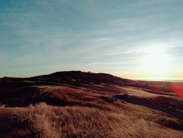 Foto een schilderachtig uitzicht op het landschap tegen de lucht