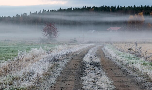 Foto een schilderachtig uitzicht op het landschap tegen de lucht