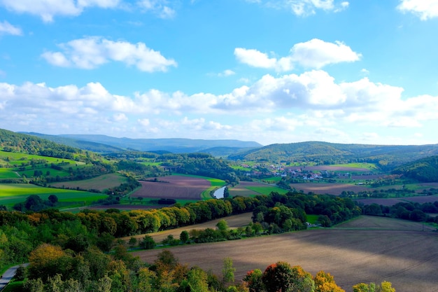 Foto een schilderachtig uitzicht op het landschap tegen de lucht