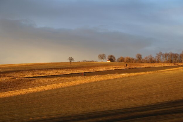 Foto een schilderachtig uitzicht op het landschap tegen de lucht