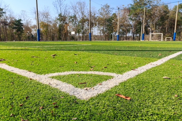 Foto een schilderachtig uitzicht op het voetbalveld