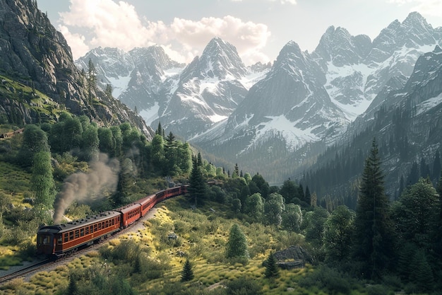 Een schilderachtige treinreis door de bergen