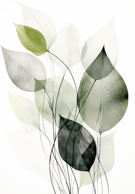 Een schilderij van bladeren en planten met de woorden " de woordkunst " erop.