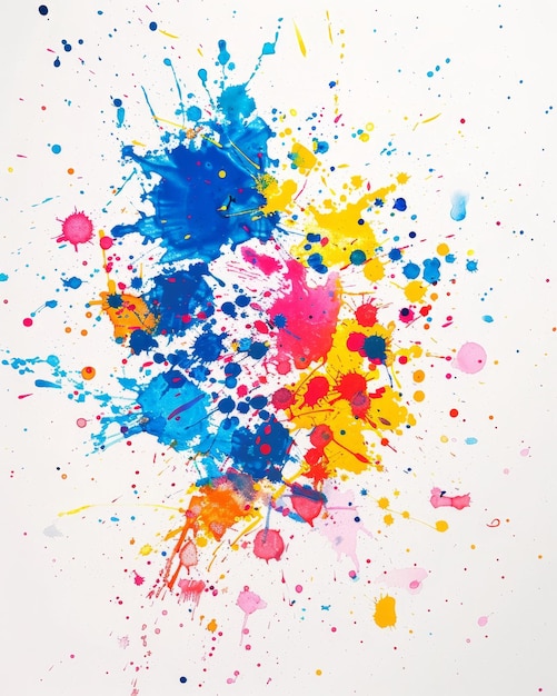 een schilderij van blauwe en oranje verf door een persoon