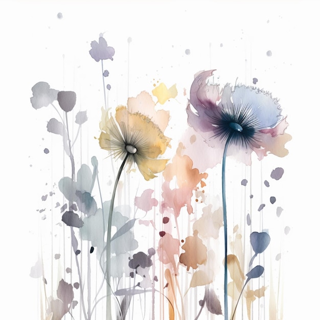 Een schilderij van bloemen met het woord bloem erop.