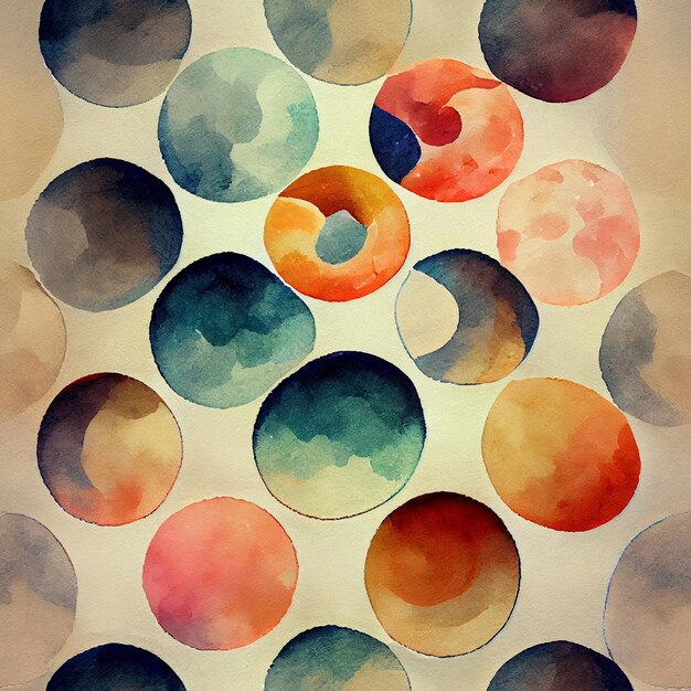 Een schilderij van cirkels met het woord "erop"