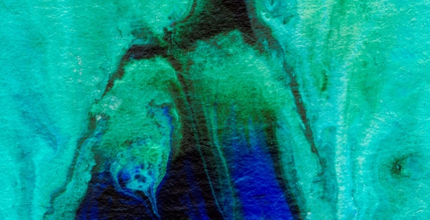 Een schilderij van een blauwe en groene abstracte achtergrond met het woord liefde erop.