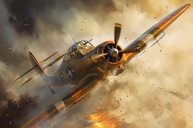 Een schilderij van een gevechtsvliegtuig dat door rook vliegt met de woorden p - 51 mustangs op de voorkant.