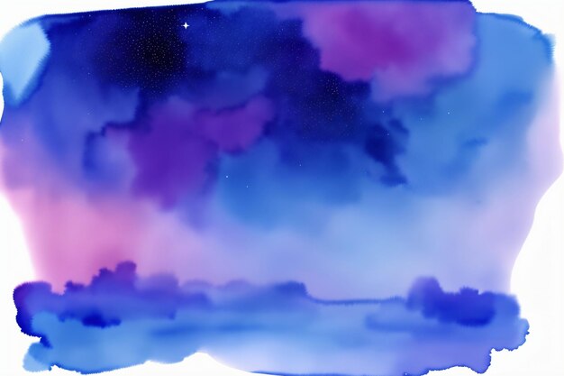 Een schilderij van een hemel met wolken en sterren
